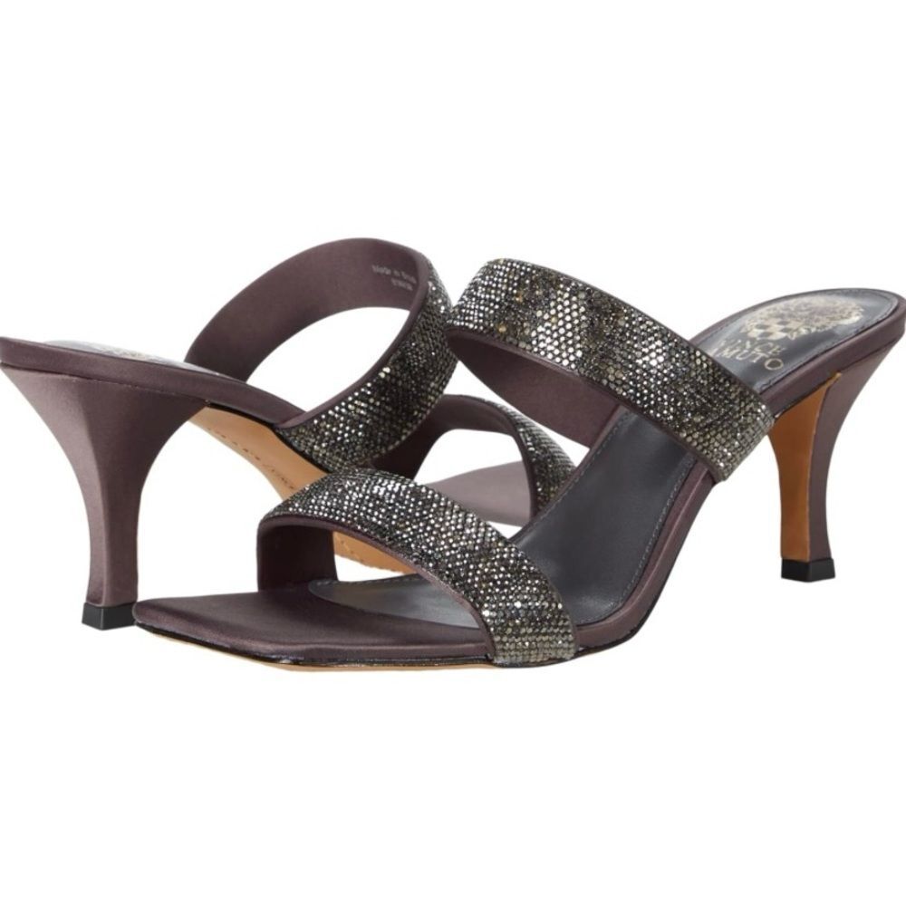 NWOT Vince Camuto Aslee Square toe Dress Sandal Charcoal Size 9.5